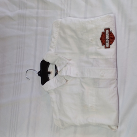 Harley DAVIDSON LARGE LONG SLEEVE WHITE BUTTON UP SHIRT EUC WORN ONLY ONE TIME! - Picture 6 of 8